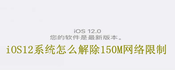 iOS12系统怎么解除150M网络限制